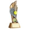 Picture of Brz|pew|yellow Tennis Ball And Racket On Mesh Backdrop (1in Centre) - 6in