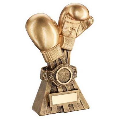 Picture of Gold|brz Boxing Gloves With Belt (1in Centre) - 8in