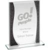 Picture of Jade Glass Rectangle Plaque With Silver Highlights - (4mm Thick) 7.25in