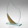 Picture of Jade Glass Plaque With Gold|silver Bubble Detail (4mm Thick) - 8in