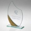 Picture of Jade Glass Plaque With Gold|silver Bubble Detail (4mm Thick) - 8in