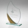Picture of Jade Glass Plaque With Gold|silver Bubble Detail (4mm Thick) - 8in