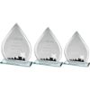 Picture of Jade Glass Teardrop With Silver|black Star Design (4mm Thick) - 8in
