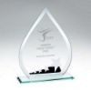 Picture of Jade Glass Teardrop With Silver|black Star Design (4mm Thick) - 8in