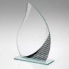 Picture of Jade Glass Flame With Silver|black Detail (4mm Thick) - 8in