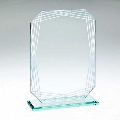 Picture of Jade Glass Rectangle + Silver Lined Edges (4mm Thick) - 6.75in