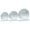 Picture of Jade Glass Round Plaque With Silv Detail (4mm Thick) - 6.25in