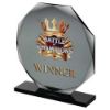 Picture of Smoked Black Glass Octagon Plaque (10mm Thick) - 8.75in