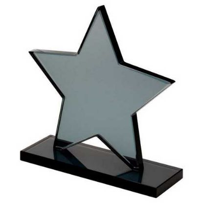 Picture of Smoked Black Glass Star Plaque (10mm Thick)
