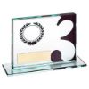 Picture of Jade Glass Plaque With Wreath 12mm Thick (1in Centre) Bronze 3rd - 3.25 X 4in