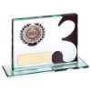 Picture of Jade Glass Plaque With Wreath 12mm Thick (1in Centre) Bronze 3rd - 3.25 X 4in