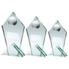Picture of Jade Glass Pointed Plaque With Half Golf Ball - 8.5in