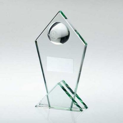 Picture of Jade Glass Pointed Plaque With Half Pool Ball