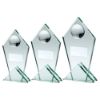 Picture of Jade Glass Pointed Plaque With Half Cricket Ball - 6.75in