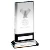 Picture of Clear|black Glass Plaque With Lasered Football Image (15mm Thick) - 8.25in