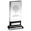 Picture of Clear|black Glass Plaque With Lasered Golf Image (15mm Thick) - 6.75in