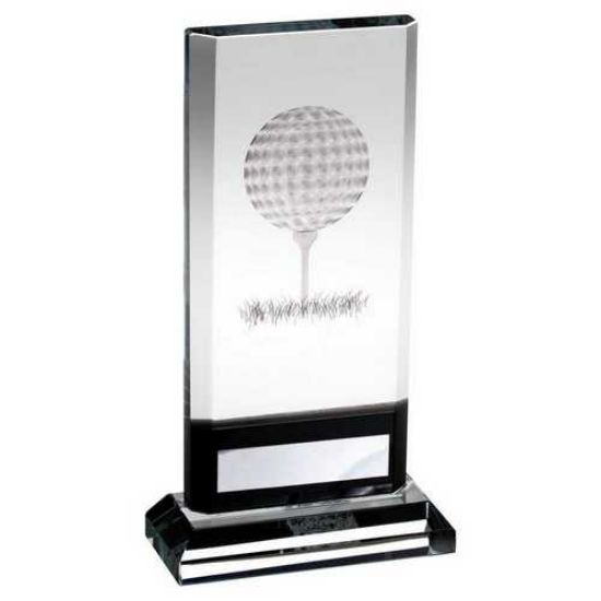 Trophy Distributors - Clear|black Glass Plaque With Lasered Golf Image ...