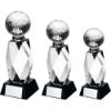 Picture of Clear Glass Column And Golf Ball Black Base - 7.75in