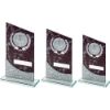 Picture of Brown Marble Printed Glass Plaque With Silver Detail (2in Centre) - 8.25in