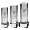 Picture of Clear Glass Lasered Football Column On Black Base - 7.5in