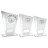 Picture of White|silver Printed Glass Plaque With Wreath - (2in Centre) 8in