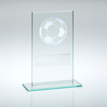 Picture of Jade Glass With Silver Football (1in Centre) - 5.5in