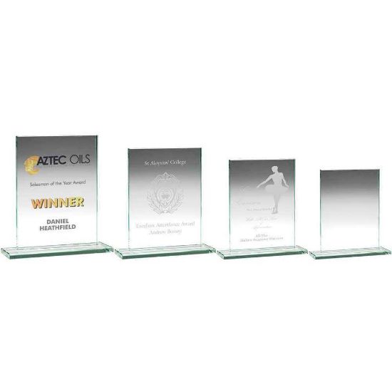 Trophy Distributors - Jade Glass Rectangle Plaque (10mm Thickness) - 6.5in