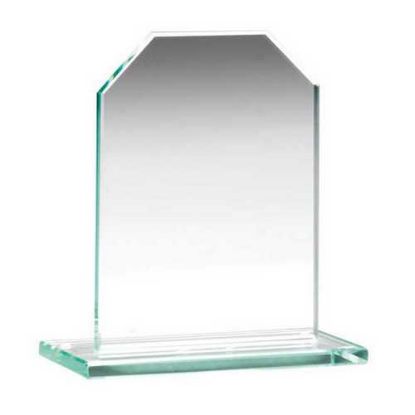 Picture of Jade Glass Chamfered Rectangle Plaque (6mm Thick) - 4.5in