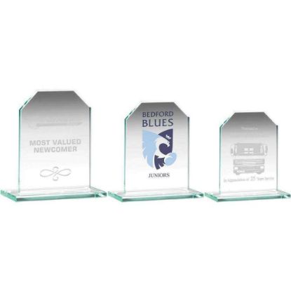 Picture of Jade Glass Chamfered Rectangle Plaque (6mm Thick) - 3.75in