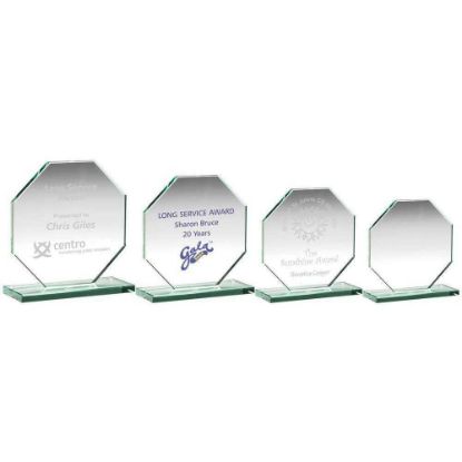 Picture of Jade Glass Octagon Plaque (10mm Thickness) - 4.5in
