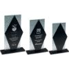 Picture of Black Glass Diamond And Base With Clear Frosted Backdrop - 9.75in