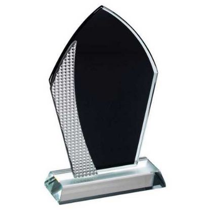 Picture of Black Backed Clear Glass Arrowhead With Silver Detail