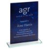 Picture of Blue Marble Backed Jade Glass Rectangle (4mm Thick) - 6.5in