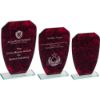 Picture of Red Marble Backed Jade Glass Shield (4mm Thick) - 6.5in