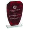 Picture of Red Marble Backed Jade Glass Shield (4mm Thick) - 6.5in