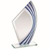 Picture of Jade Glass Sail Plaque With Blue|silv Highlights (4mm Thick) - 9.5in