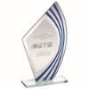 Picture of Jade Glass Sail Plaque With Blue|silv Highlights (4mm Thick) - 9.5in
