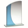 Picture of Jade|blue Glass Rectangle Plaque With Curved Top (4mm Thick) - 5.25in