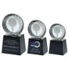 Picture of Clear Glass Golf Circle With Image On Black Plinth - 5.5in