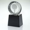Picture of Clear Glass Golf Circle With Image On Black Plinth - 5.5in