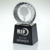Picture of Clear Glass Golf Circle With Image On Black Plinth - 5.5in