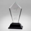 Picture of Clear Glass Tall Arrow Plaque On Black Base  (12mm Thick) - 16in