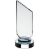 Picture of Clear Glass Plaque With Black Neck And Round Base - 7.5in