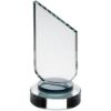 Picture of Clear Glass Plaque With Black Neck And Round Base - 7.5in