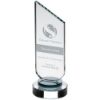 Picture of Clear Glass Plaque With Black Neck And Round Base - 7.5in