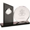 Picture of Clear|black Glass Clock And Plaque (10mm Thick) - 5.25in