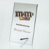 Picture of Jade Glass Rectangle Plaque With Metal Stand (4mm Thick) - 6.25in