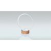 Picture of Clear Glass Circle On Light Wood Base (10mm Thick) - 8.75in