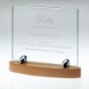 Picture of Clear Glass 10mm Rectangle On Light Wood Base - (Glass 8.25 X 10.5") 9.5 X 11in