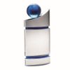 Picture of Clear|blue Domed Glass Plaque With Blue Globe - 12in